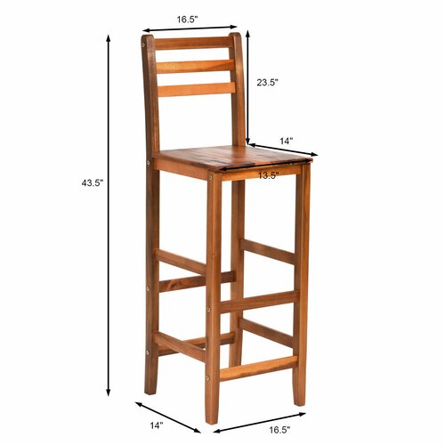 Bay Isle Home Lewisville Solid Wood 28.5'' Bar Stool | Wayfair