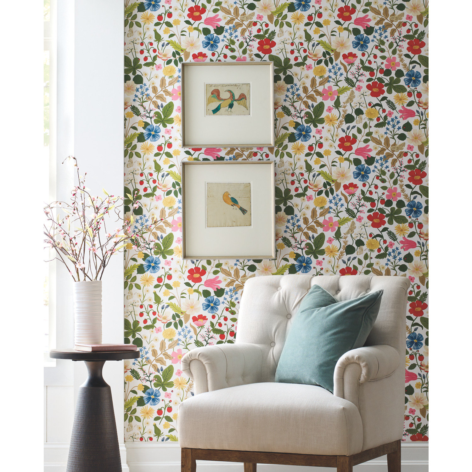 Rifle Paper Co. Strawberry Fields Wallpaper Roll, White