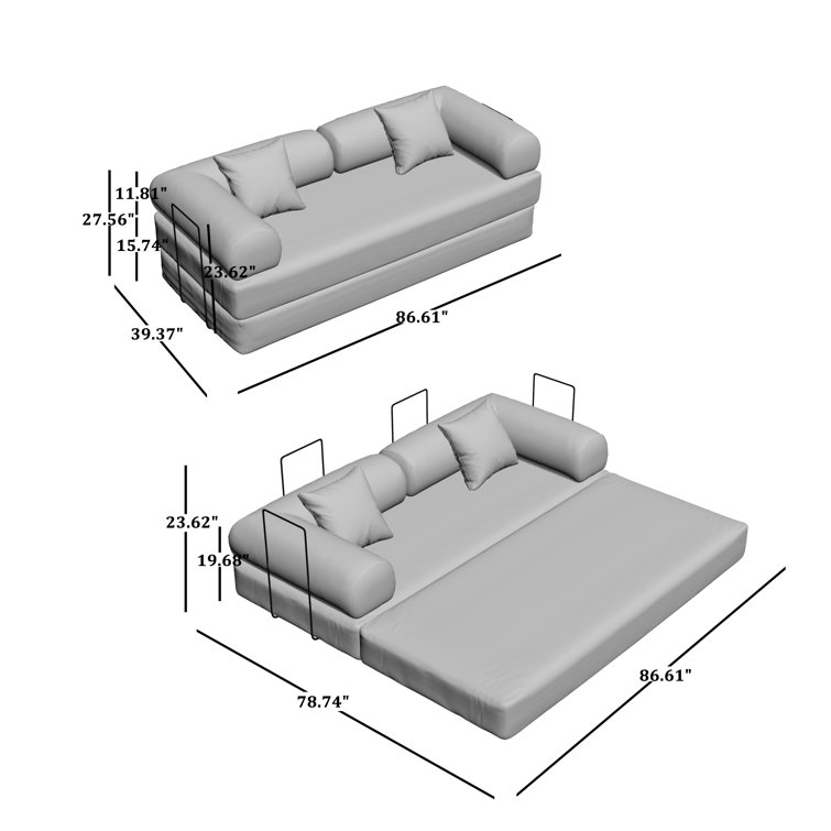 Jairden Corduroy 2Seat Sofa Bed In A Box