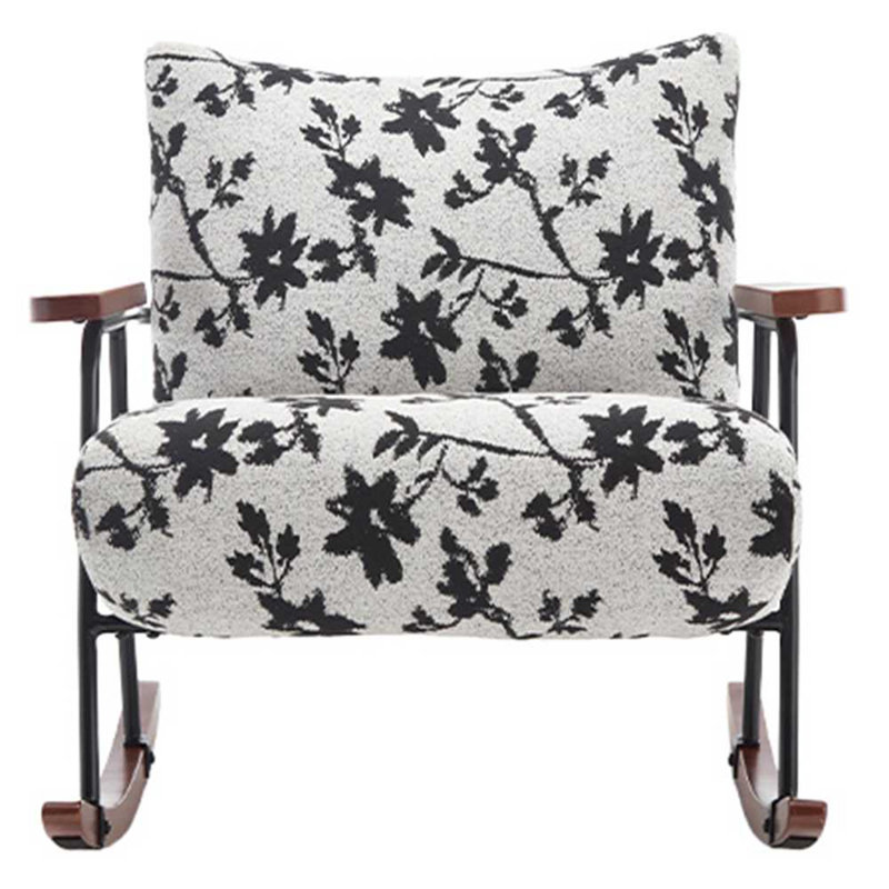 Chaise avec accoudoirs Modern, Blanc / tissu noir