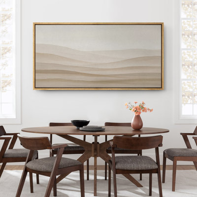 Large Framed Canvas Print Wall Art - Neutral Abstract Landscape Print for Minimalist Modern Wall Decor