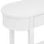 Console rétro en glacis blanc antique, 2 tiroirs et tablette de rangement pratique pour les salons courbés en pin, blanc, rangement pratique,