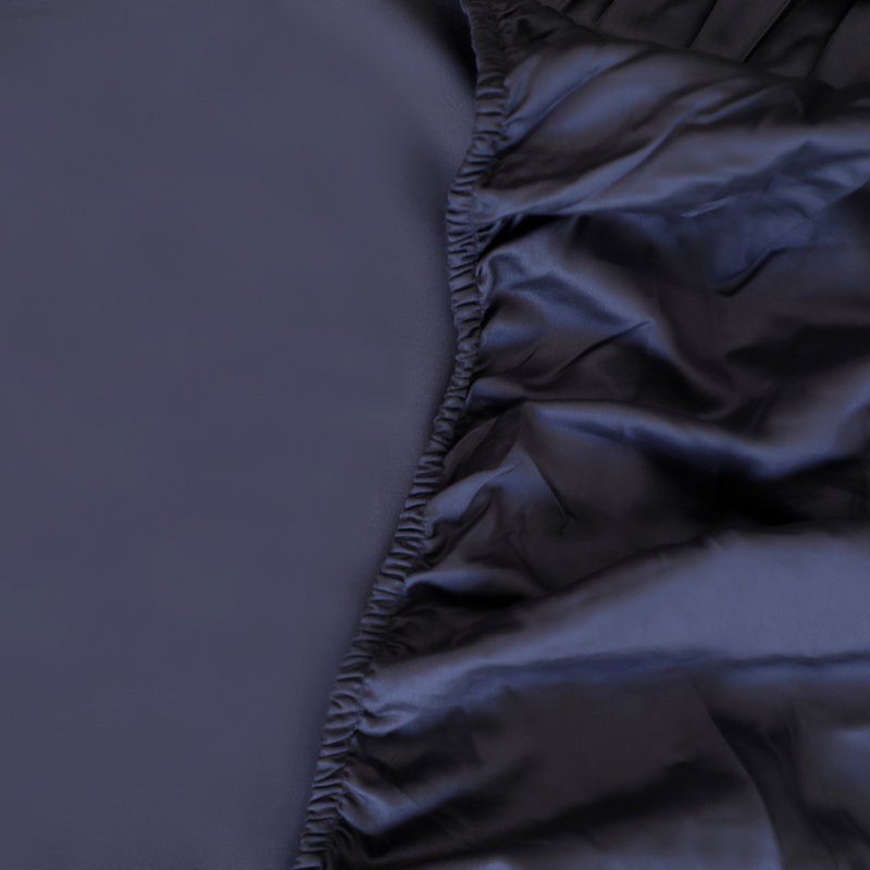 Drap-housse 100% coton 400 fils Sateen, Gris foncé, Drap-housse pour lit double