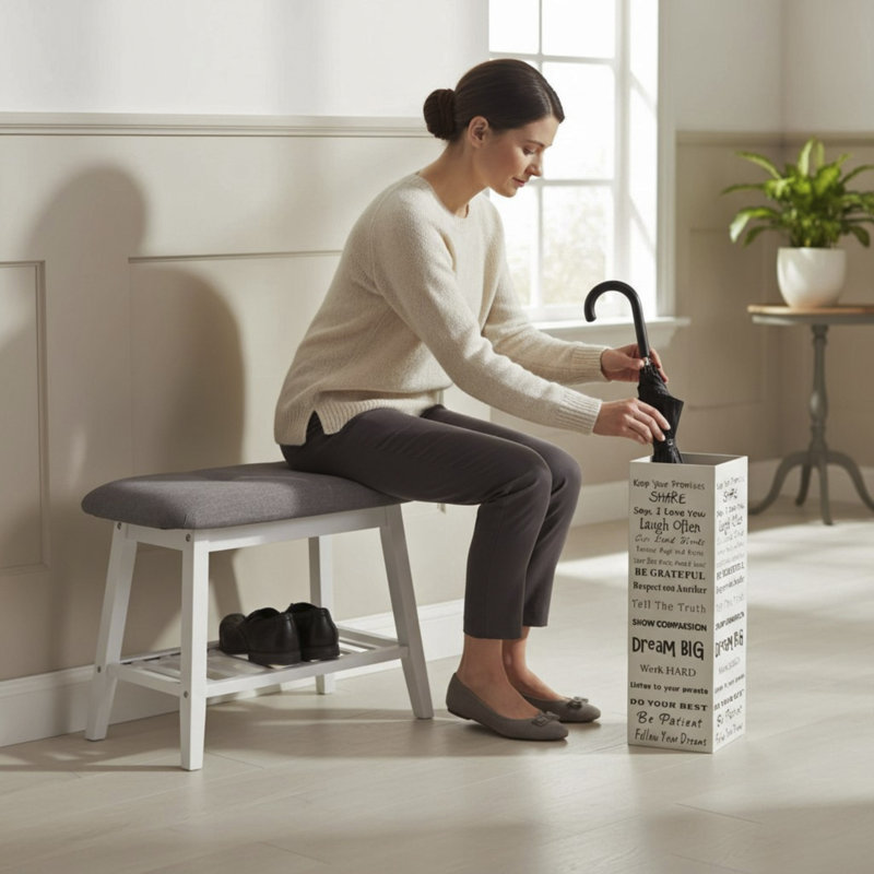 Callon Polyester Upholstered Storage Bench, H44 x W60 x D30cm