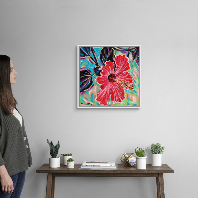 Hawaiian Beauty I, art mural sur toile, H 12 po x l 12 po x P 1,75 po, Toile avec cadre blanc