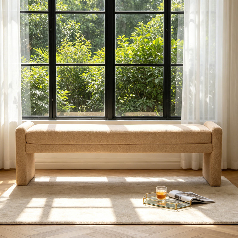 Banc de chambre en tissu 66,9 po, Blé