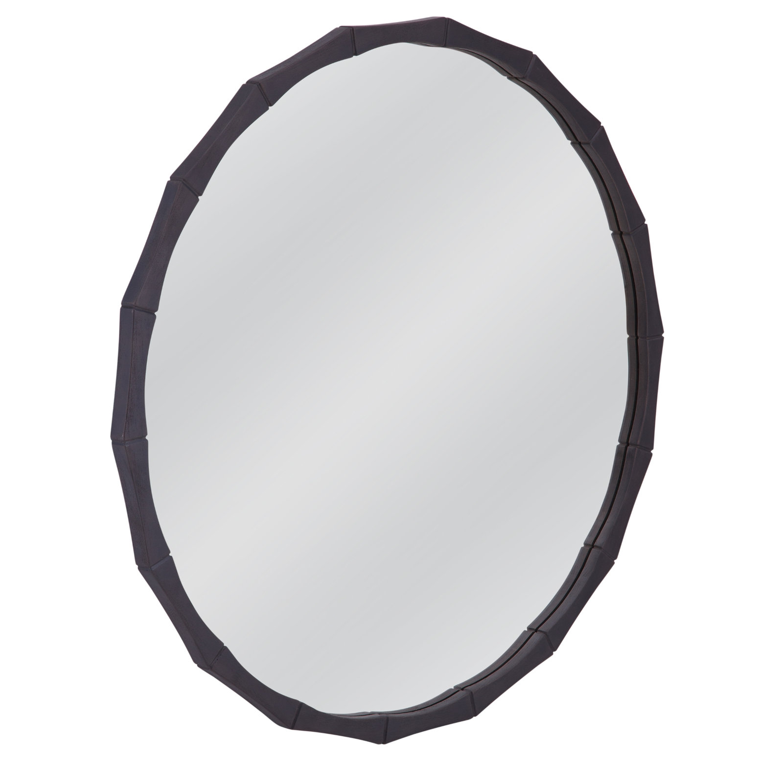 Colette 40" Wood Round Wall Mirror