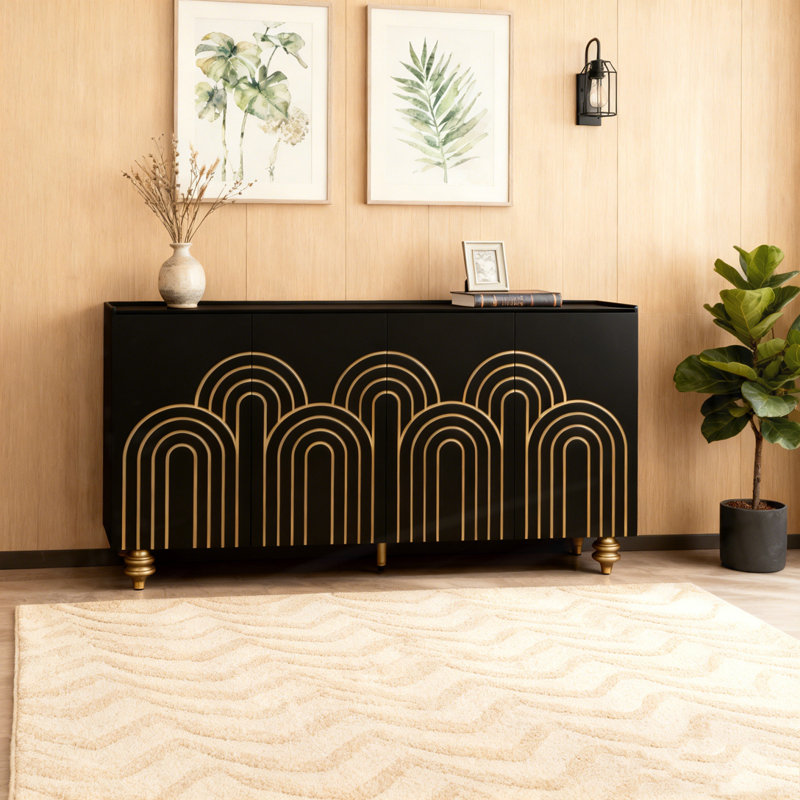 Buffet avec rangement Modern, Noir