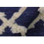 Tapis géométrique bleu / ivoire en laine noué à la main 8 pi x 10 pi 1 po Madgalene-1981258417