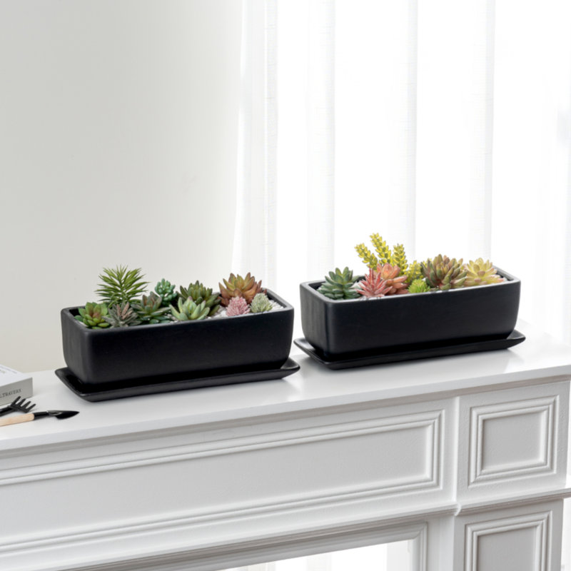 Pot à fleurs d'intérieur en céramique 2 pièces Buriti
