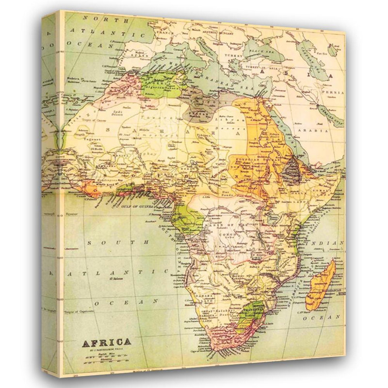 Carte de l'Afrique en 1885, H 24 po x l 19 po