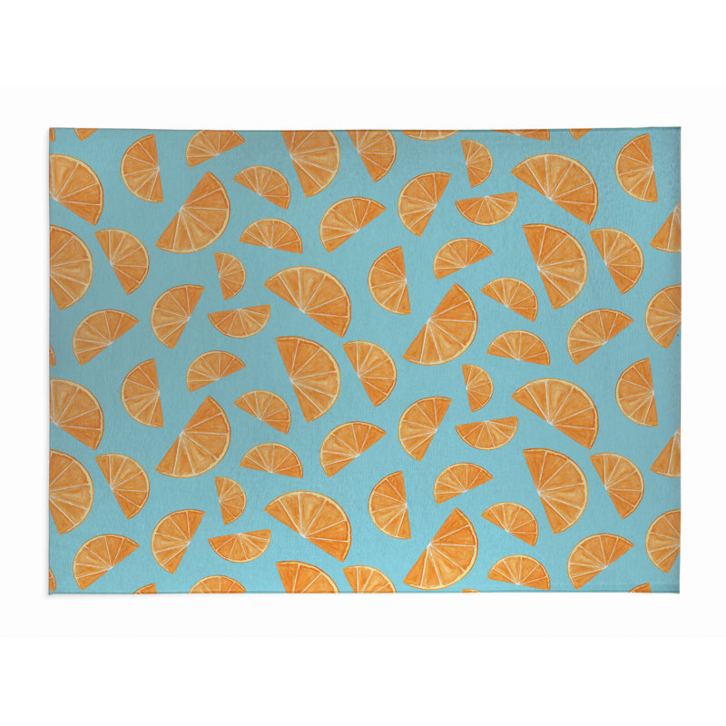 Tapis d'extérieur Summer Oranges, Rectangle 5' x 7'