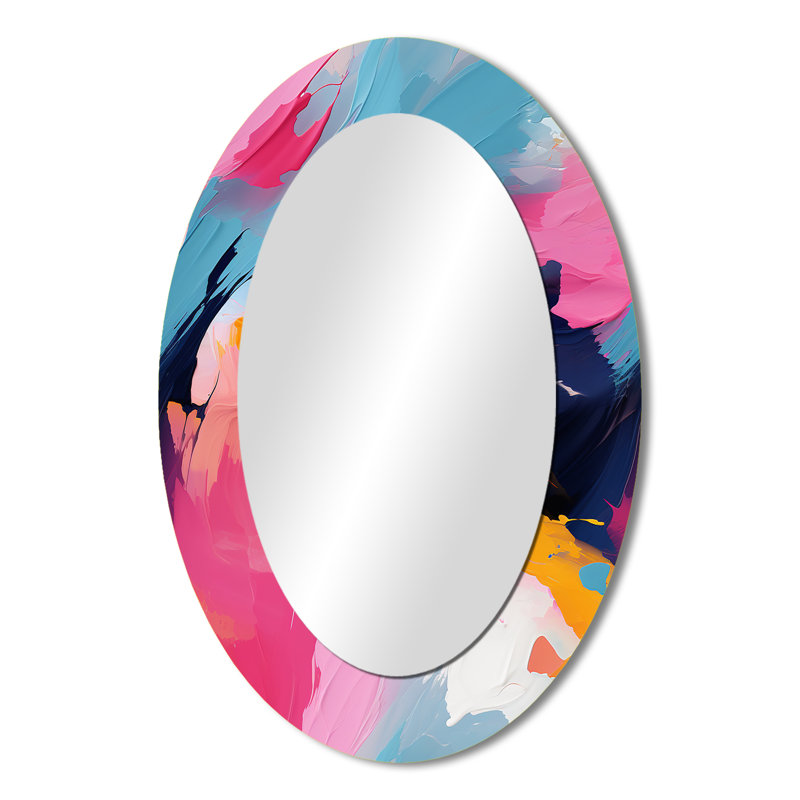 Spuglio - Miroir décoratif ovale abstrait sur métal, H 36 po x l 24 po