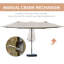 Parasol d'extérieur 15 'avec auvent simple 15', gris clair-1663724172