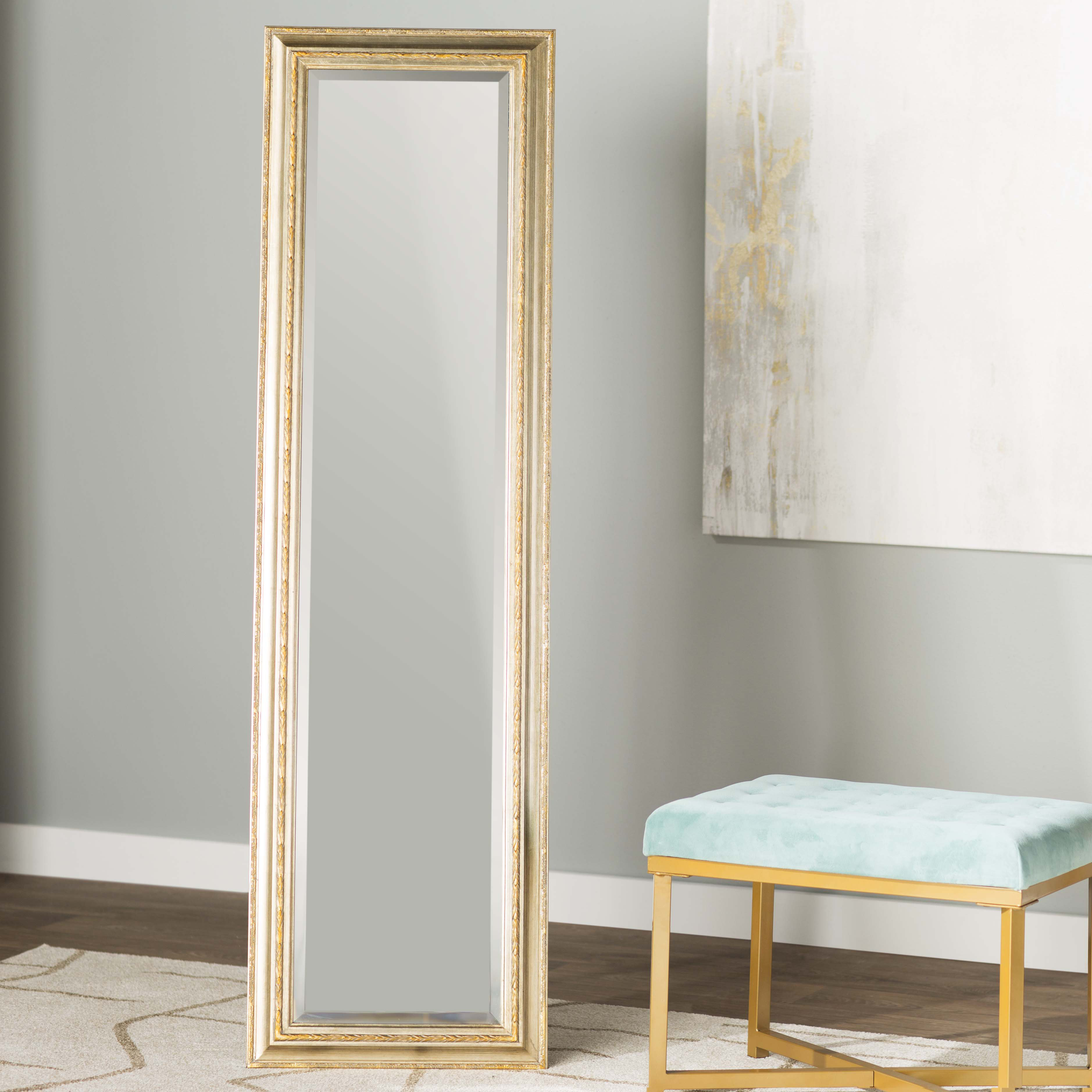 House of Hampton® Jamarion Wood Flat Floor Mirror & Reviews | Wayfair