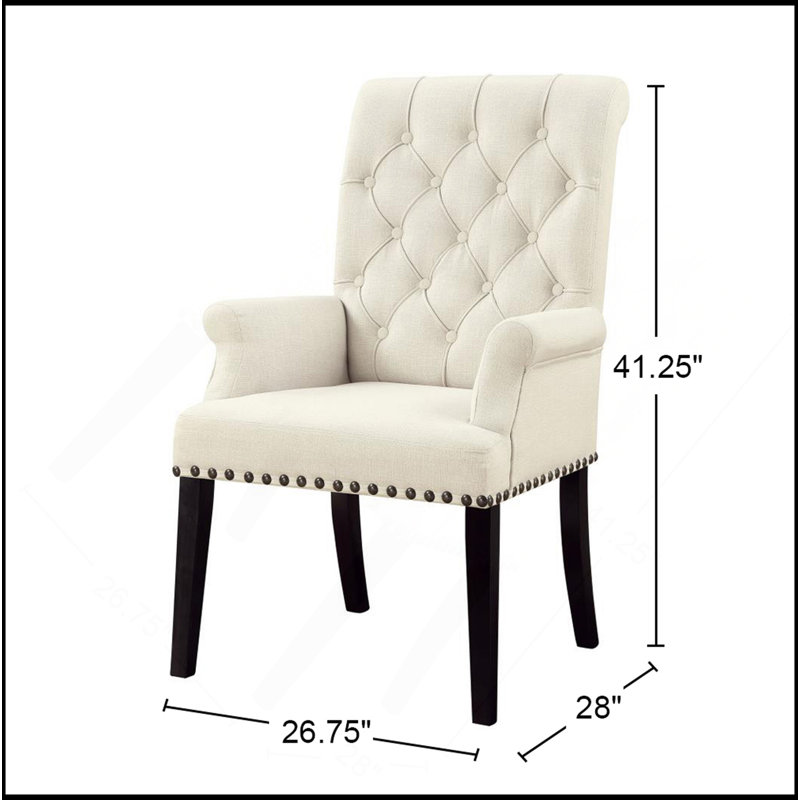 Fauteuil rembourré en tissu, beige