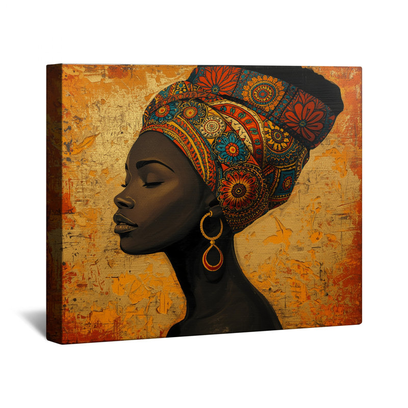 Toile de galerie avec coiffe de femme africaine en plusieurs tailles, 20 po x 24 po