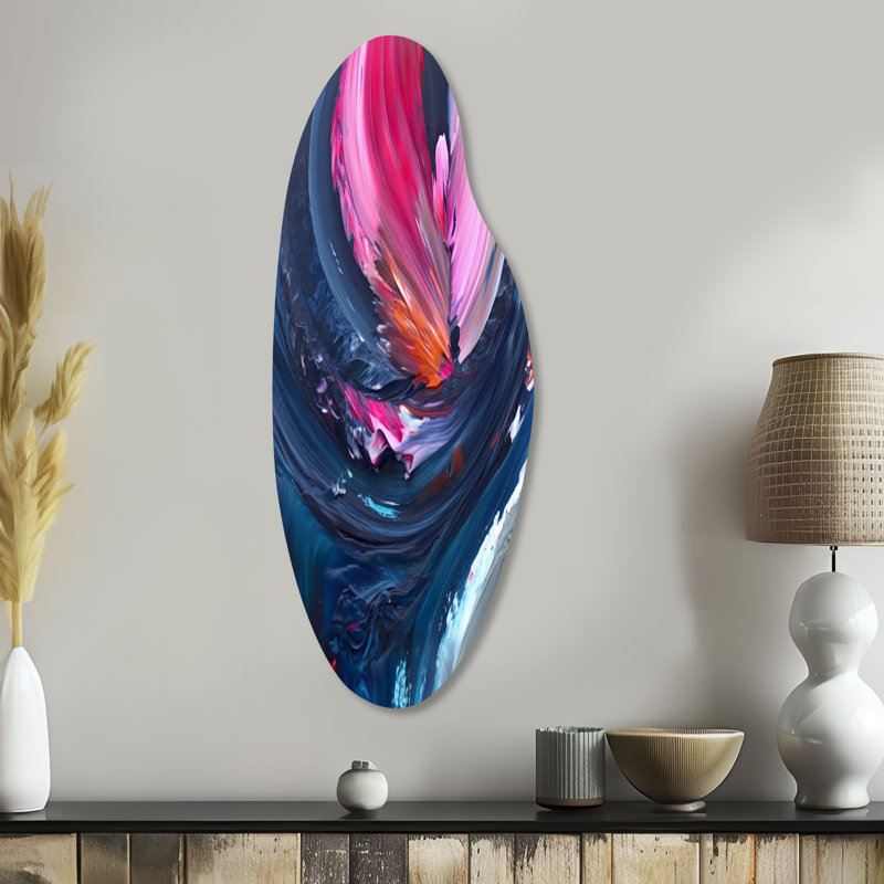 Art mural en métal asymétrique en forme de czarnetzki, H 38 po x l 15 po