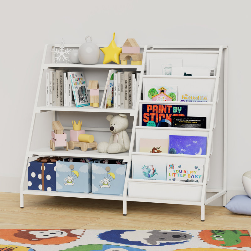 80cm H x 90cm W Metal Bookcase, White