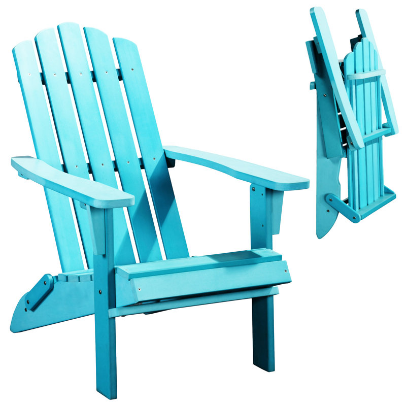 Chaise Adirondack pliante, conception ultra durable et résistante aux intempéries, aspect bois véritable, pliage facile sans épingles nécessaires, capacité de 300 lb