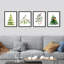 «Christmas Tree Pine Tree Bird Forest Forest», impression sur papier 4 pièces-97770326-97770329