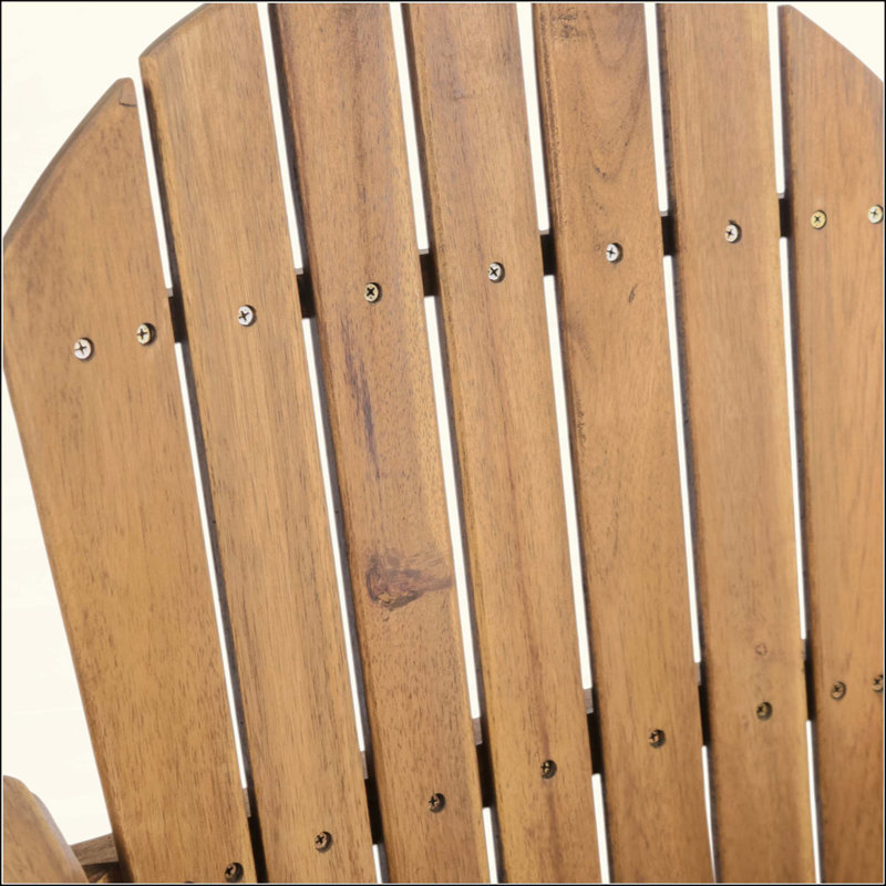 Tabourets de bar d'extérieur en bois d'acacia Adirondack, ensemble de 2, Naturel