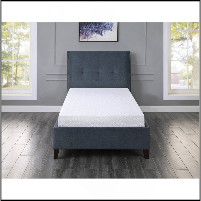 Twin Size Bed Mattress Gel-Infused Memory Foam Mattress, Firm, White, Mattress In A Box, 6"