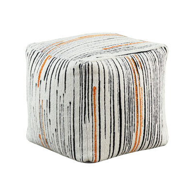 Modern Square Pouf In , Non-Slip, 300Lbs Capacity, Multi, 16" X 16 With Upholstery, Weight Multi-Colour, Inches