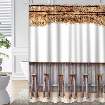 Beach Bar Wood Chair Sand Tropical Hawaii White Summer with 12 Hooks