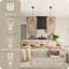Luminaire suspendu 15 po + design ouvert, finition bois de chêne blanchi + finition noire sablée
