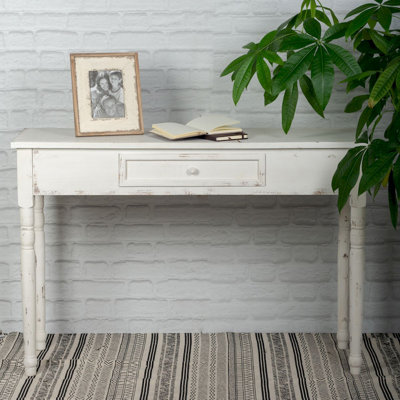 Table d'appoint en bois blanc antique