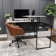 Khairi 60'' L-Shaped Lift Top Desk with Storage Cabinet, Executive Desk with Open Compartments and Adjustable shelfs
