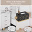 Table de chevet flottante, table de chevet murale avec porte amovible, tablettes flottantes pour le mur, la chambre à coucher, la salle de bain, noir