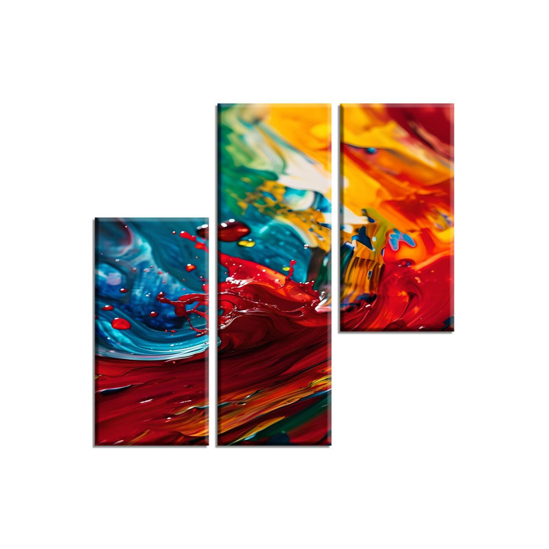 Stunning 3-Piece Decorative Canvas Painting Set, 100% Wooden Frame, 7.9 x 15.7 inches (2 Pieces) & 7.9 x 23.6 inches (1 Piece) | 50% Cotton / 50% Polyester, Vibrant Digital Printing | Perfect for Home Décor & Art Lovers