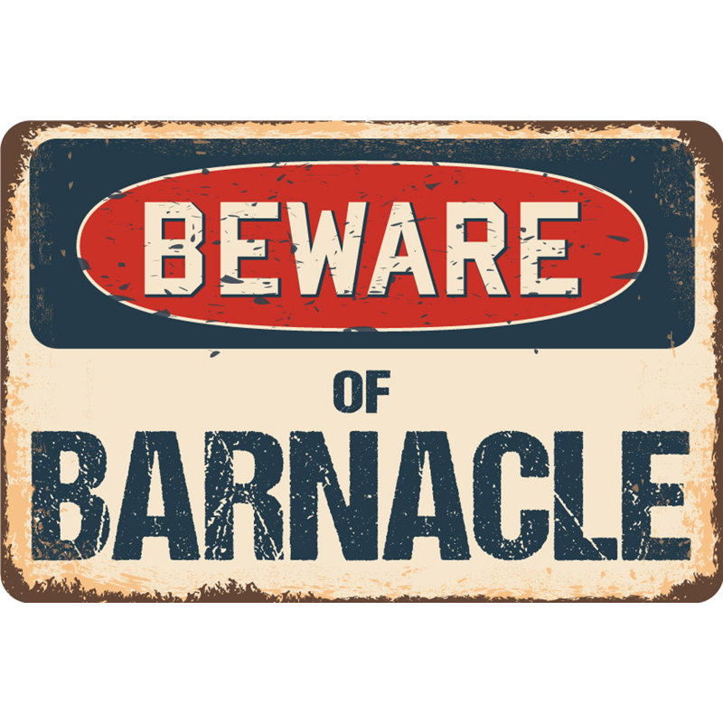 Enseigne rustique Badley Beware of Barnacle, H 3,5 po x l 5 po x P 0,1 po