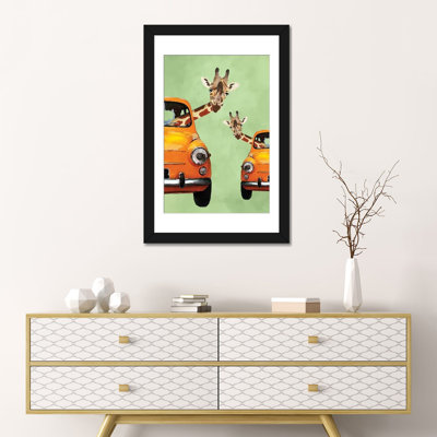 " Giraffes In Yellow Cars " by Coco De Paris