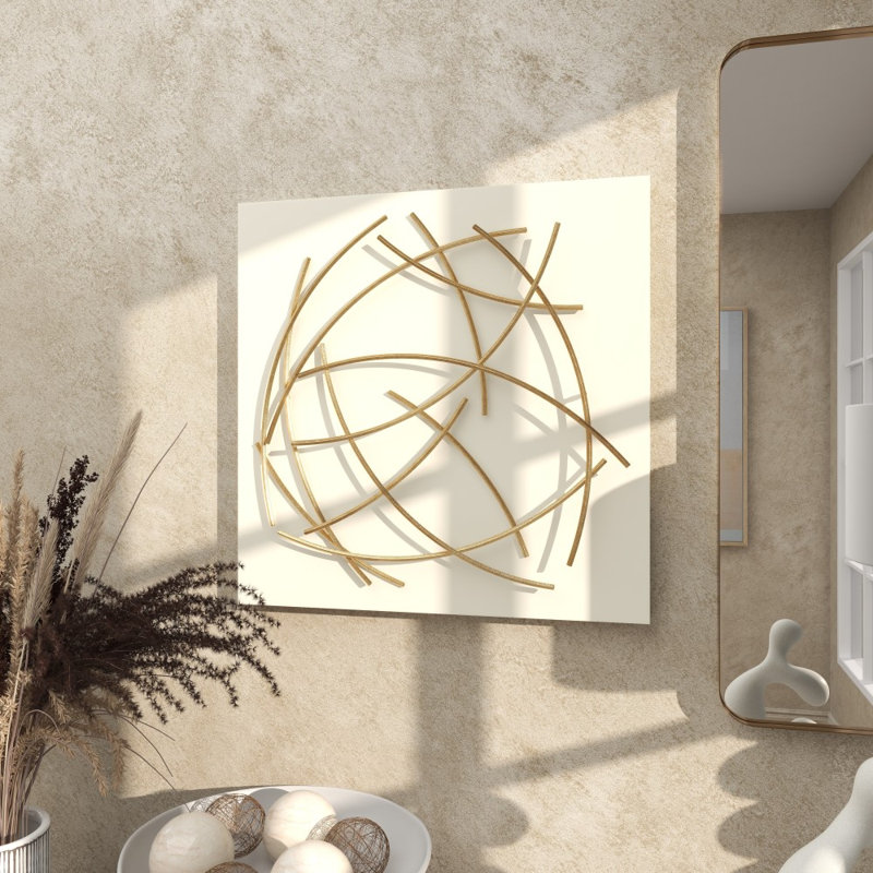Modern Abstract Wall Decor, White