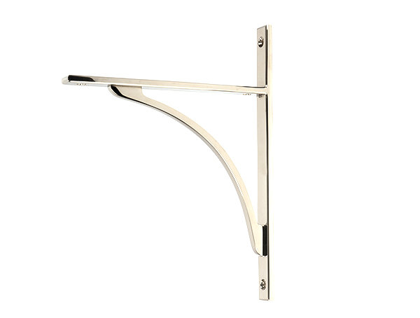 Apperley Shelf Bracket, 26cm H x 7.9cm W x 2cm D, Polished Nickel