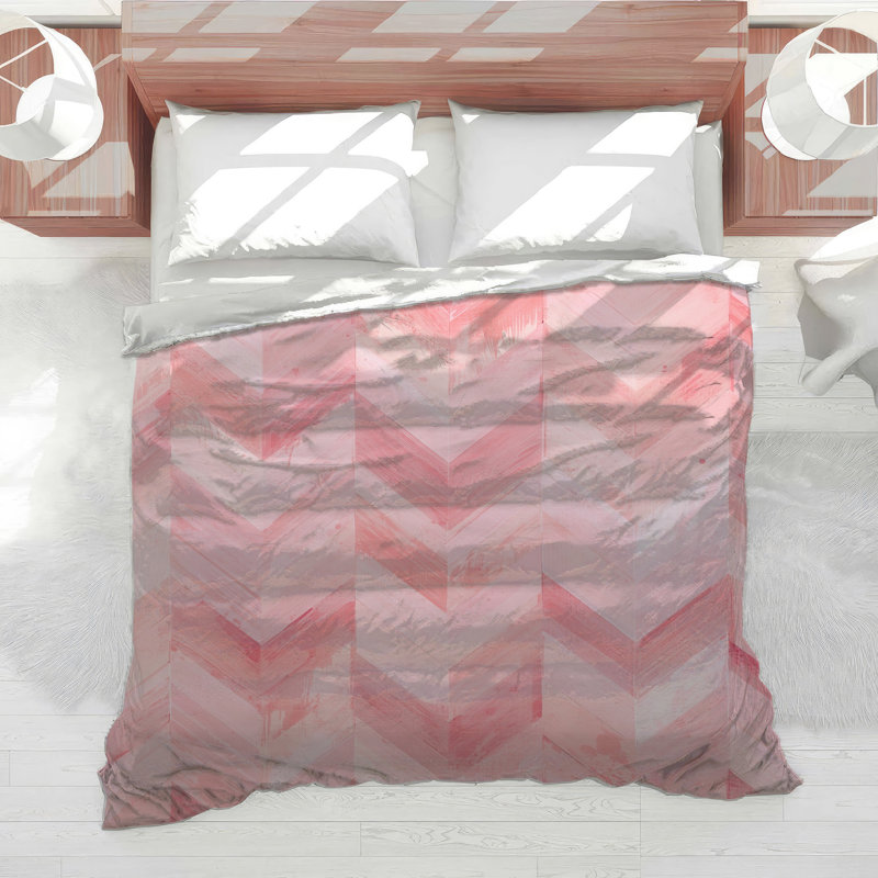 Pink Chevron Brushstrokes Comforter, Twin