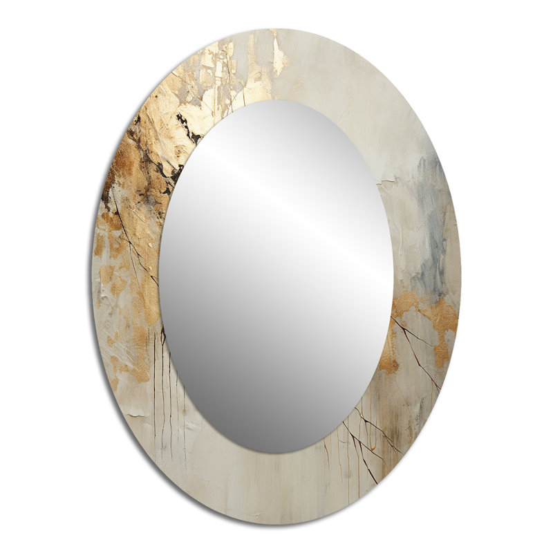 Miroir mural beige et or, 40 po x 30 po