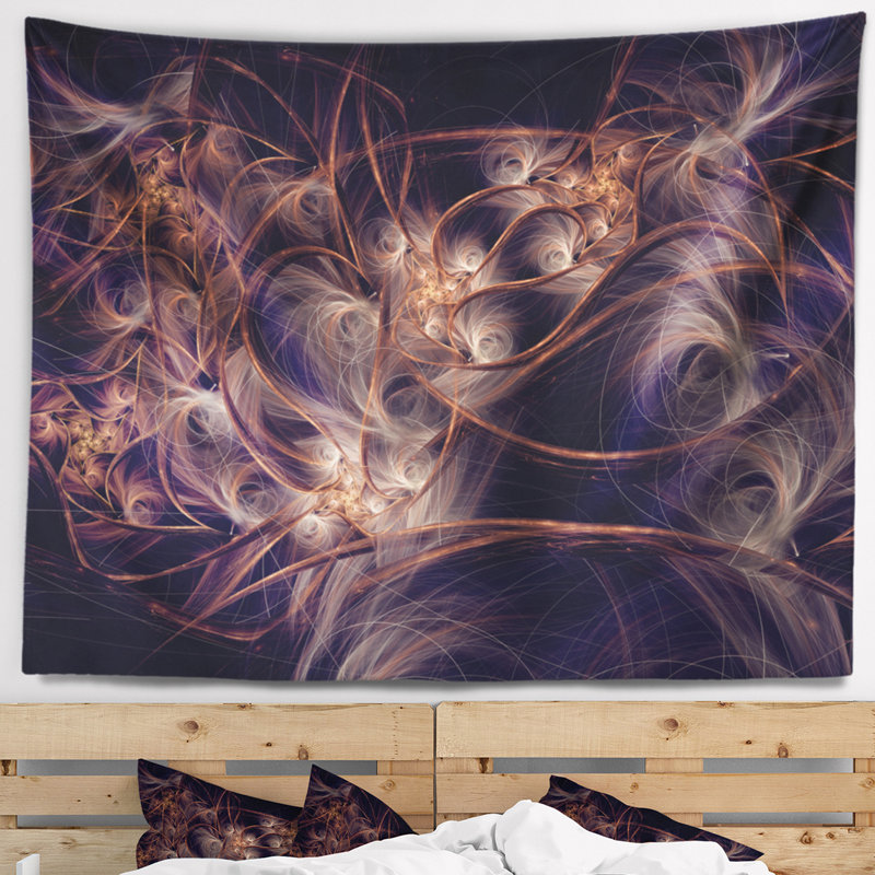 Tapisserie fleur d’art numérique floral, H 32 po x l 39 po