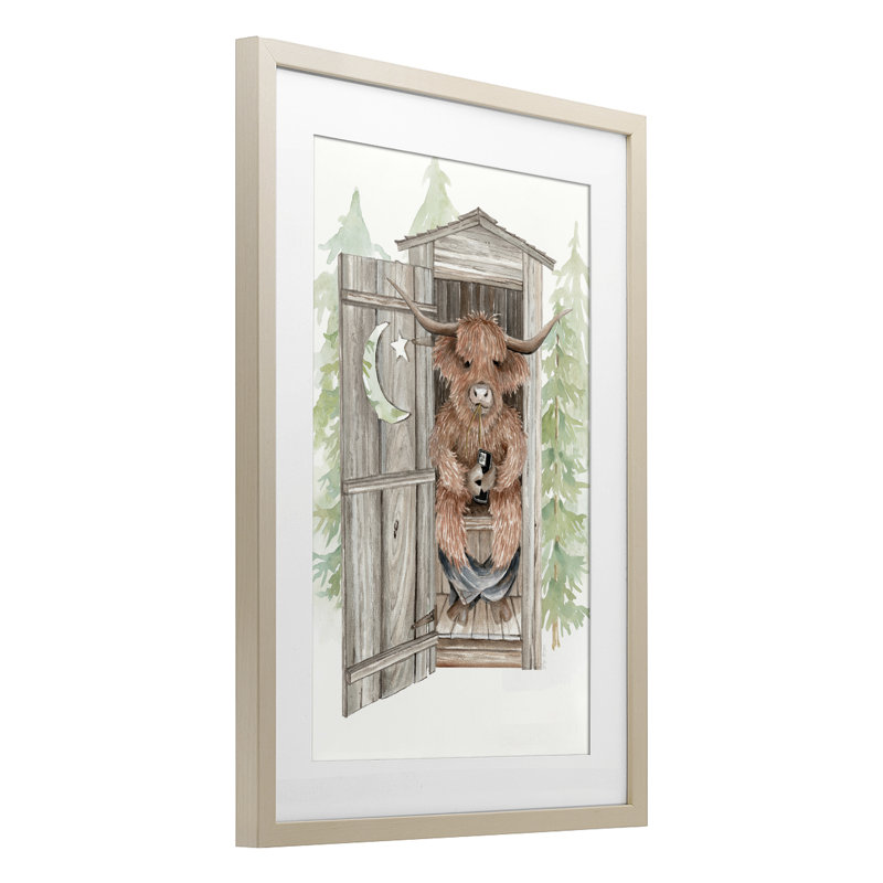 «Lost In Scroll Outhouse», reproduction sous verre encadrée, design par Cindy Jacobs, H 20 po x l 14 po