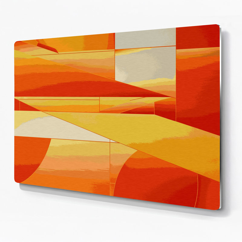 «Geometric Abstraction 70», art mural en métal brun, H 11 po x l 14 po