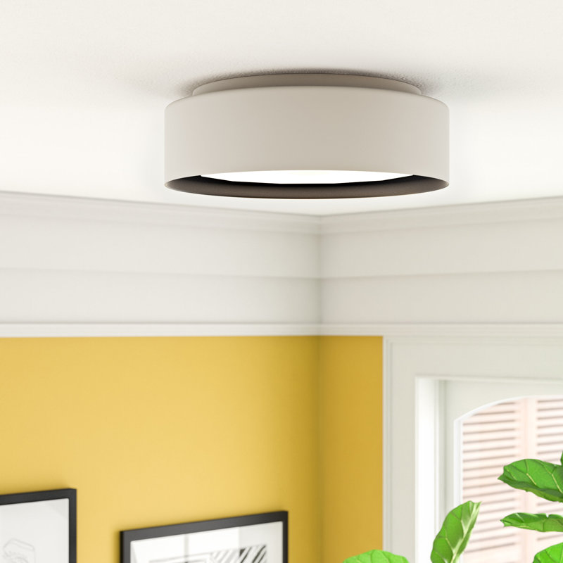 Redas 3-Light Dimmable Flush Mount, White/Gray