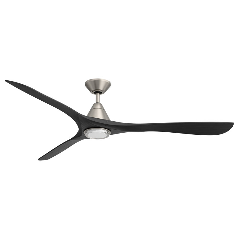 Ventilateur de plafond intelligent à 3 pales en bois naturel Carve avec télécommande incluse, 72", Laiton doux / noyer foncé