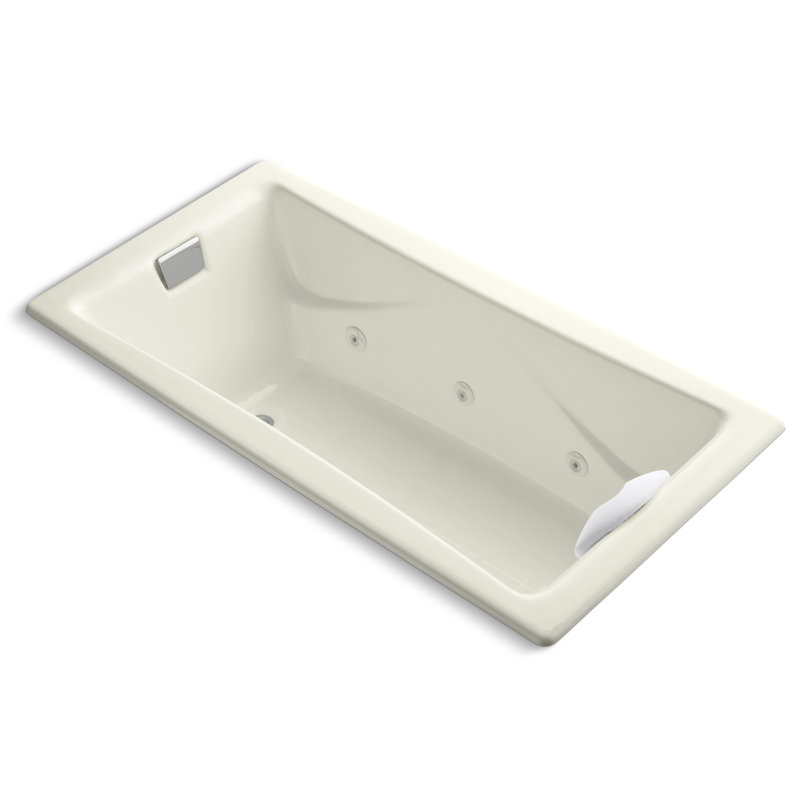 Tea-for-Two 72" x 36" Whirlpool Bathtub, Beige