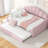 Full Size Daybed With Soft Pink Upholstery And Versatile Trundle - Graceful Upholstered Curved Charming-448548162