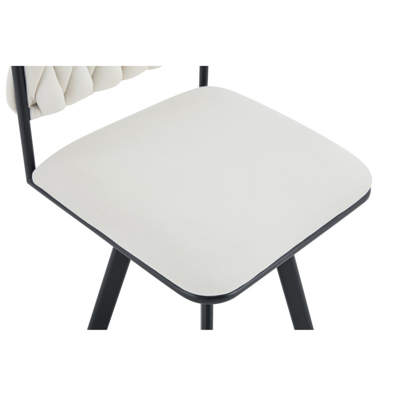 Ensemble de table de salle à manger moderne, peu encombrant, en bois et velours, parfait pour les petits espaces