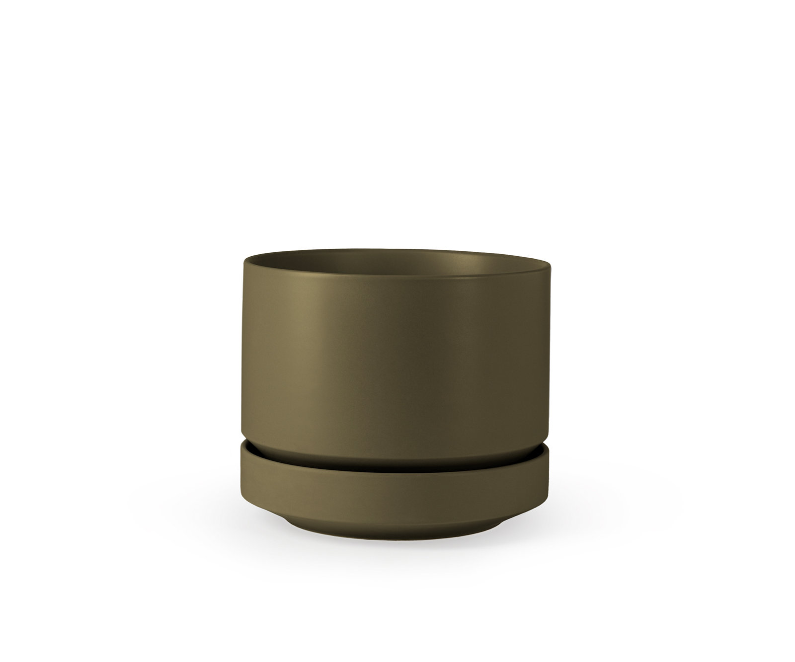 Byer 10" Ceramic Pot Planter, 7.5" H x 8.75" W x 8.75" D, Olive