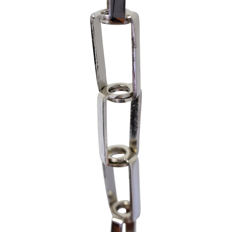 Welded Link Chain or Chain Break, Polished Nickel, 36”H x 0.79”W x 0.08”D